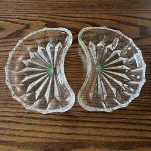 Shannon Crystal Designs of Ireland Handcrafted Crystal 7" Crescent Dish Set Of 2